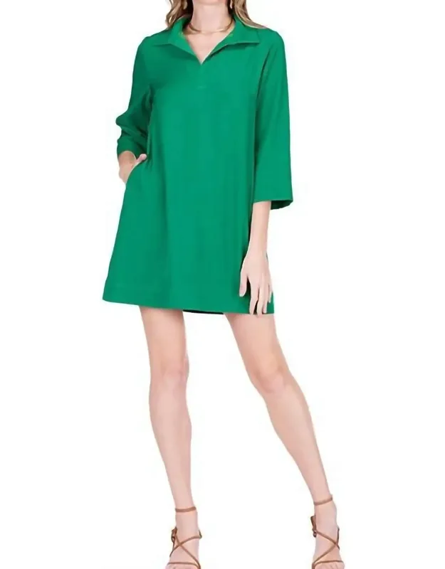 Placket Bell Sleeve Dress
