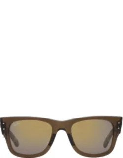 Mega Wayfarer Gold Mirror Square Sunglasses