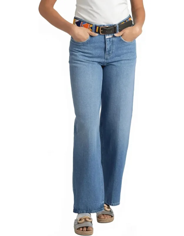 Nikka Wide Leg Jean - Comfortable Mid-rise Waist, Relaxed Fit