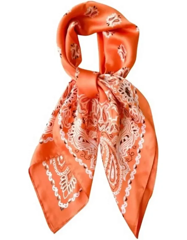 Western Bandana Print Silky Feel Wild Rag Scarf