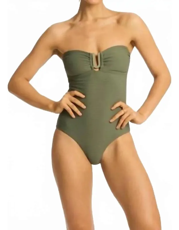 Spinnaker U Bar Bandeau One Piece Swimsuit