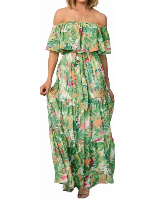 Flamenco Off Shoulder Maxi Dress