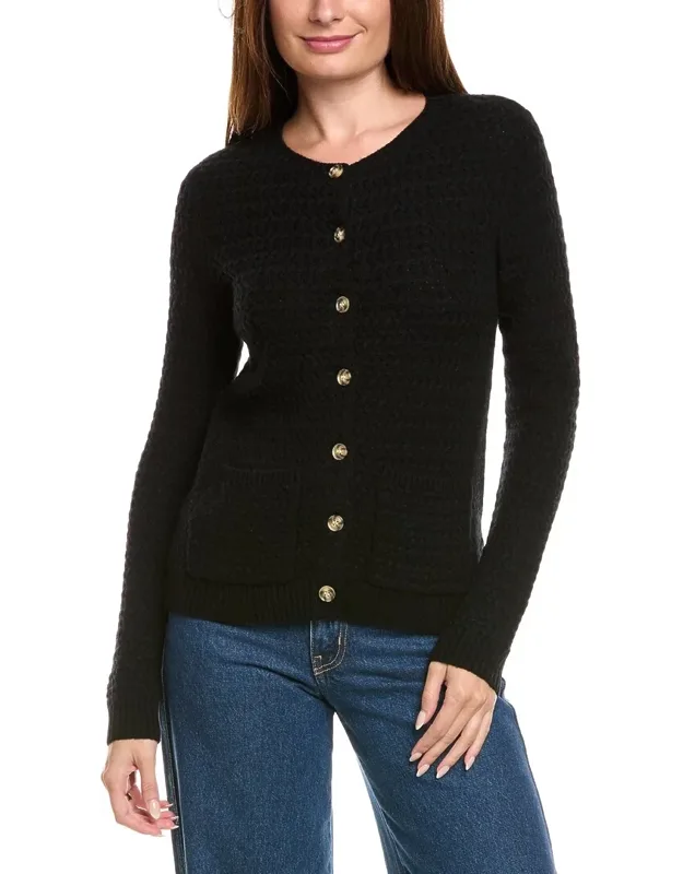 Basket Weave Wool & Cashmere-blend Cardigan