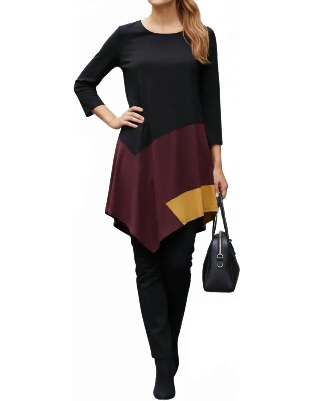 Asymmetrical Hem Knit Tunic