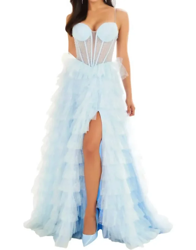 Frosted Iridescent Tulle Prom Dress