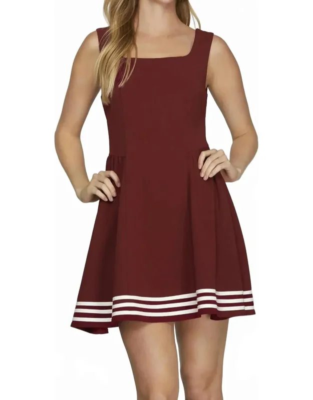 Game Day Sleeveless Square Neck Mini Dress
