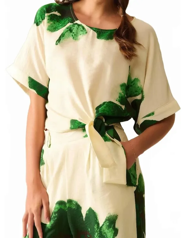Tropical Bloom Tie Waist Top