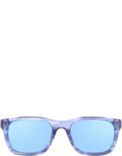 Tybee Blue Mirror Polarized Glass Square Sunglasses