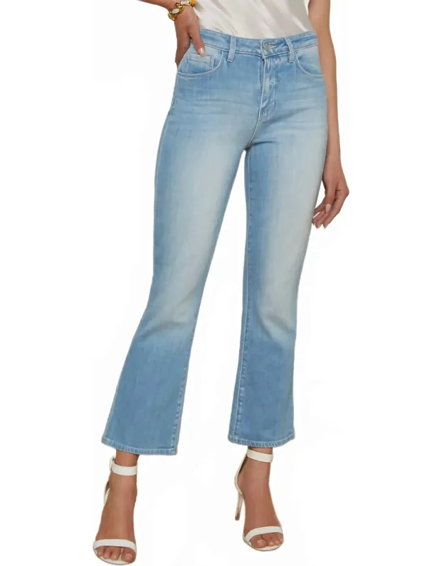 High Waist Crop Micro Bootcut Jeans