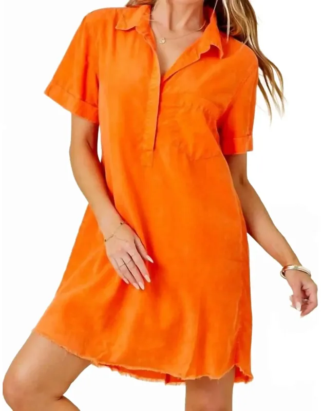 Washed Denim Shirt Mini Dress