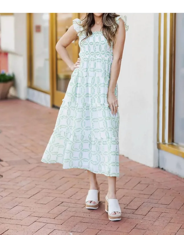 Loren Ruffle Strap Midi Dress