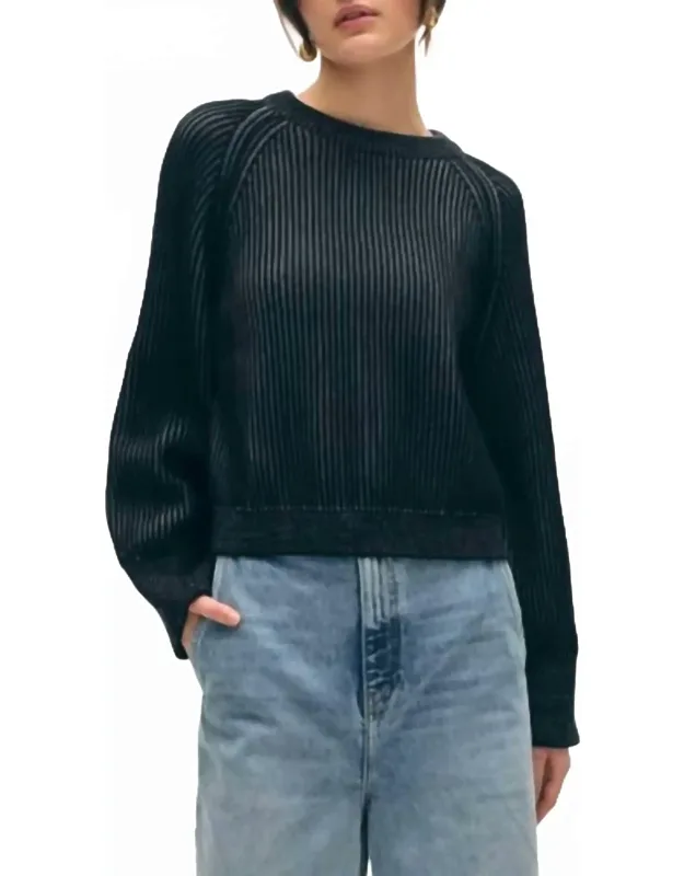 Organic Cotton Plaited Crewneck Sweater