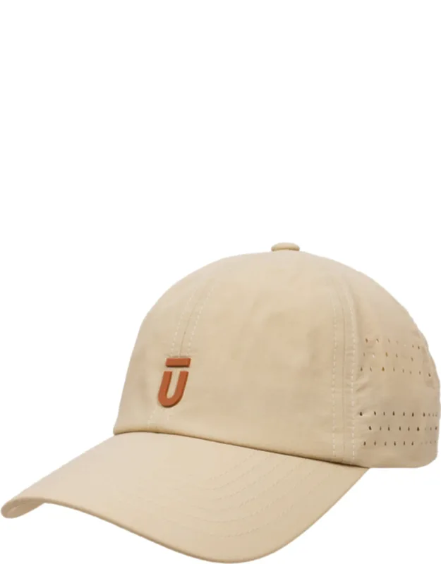 Perforated Stripe Nylon Cap With 3d Rubber Logo And Elastic Logo Backstrap