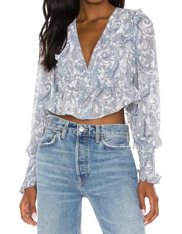 Smocked Elastic Cuffs Top