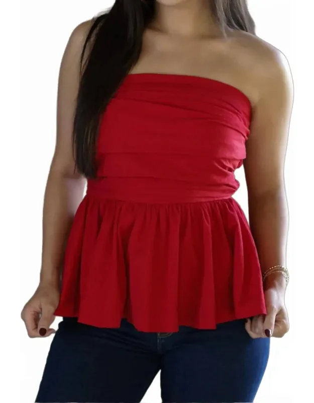 Good Times Strapless Peplum Top