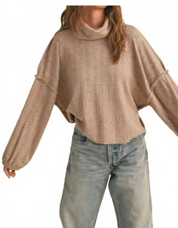 Turtleneck Dolman Sleeve Sweater