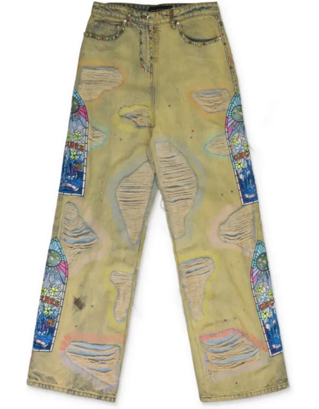 Multi Embroidered Relaxed-fit Jeans