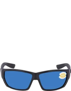 Tuna Alley Blue Mirror Polarized Polycarbonate Rectangular Sunglasses