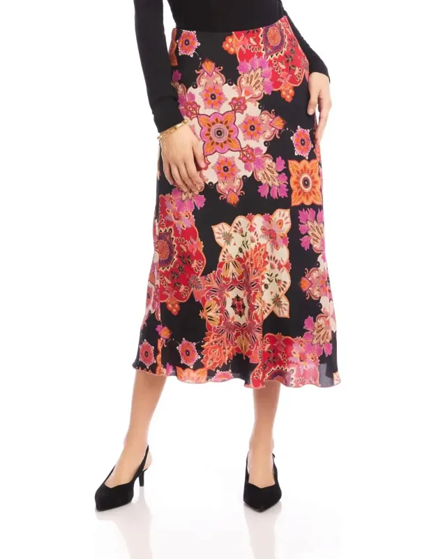 Bias Cut Midi Skirt