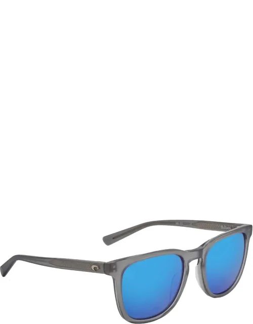 Sullivan Blue Mirror Polarized Glass Square Sunglasses