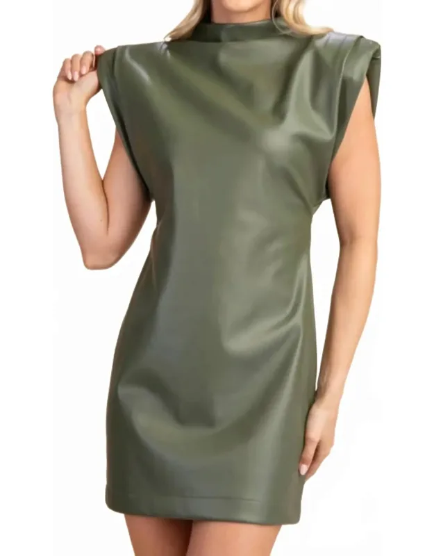 Faux Leather Dress