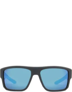 Taxman Blue Mirror Polarized Glass Square Sunglasses