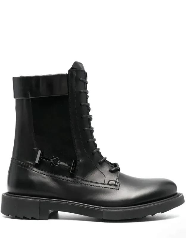 Lace-up Leather Combat Boots