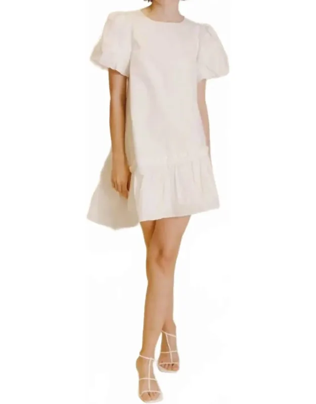 Asymmetrical Poplin Mini Dress