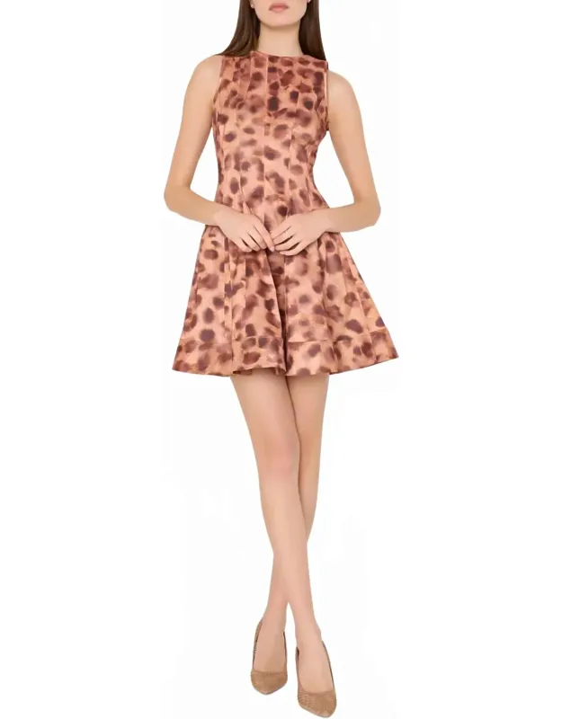 Leopard Print Taffeta Mini Dress