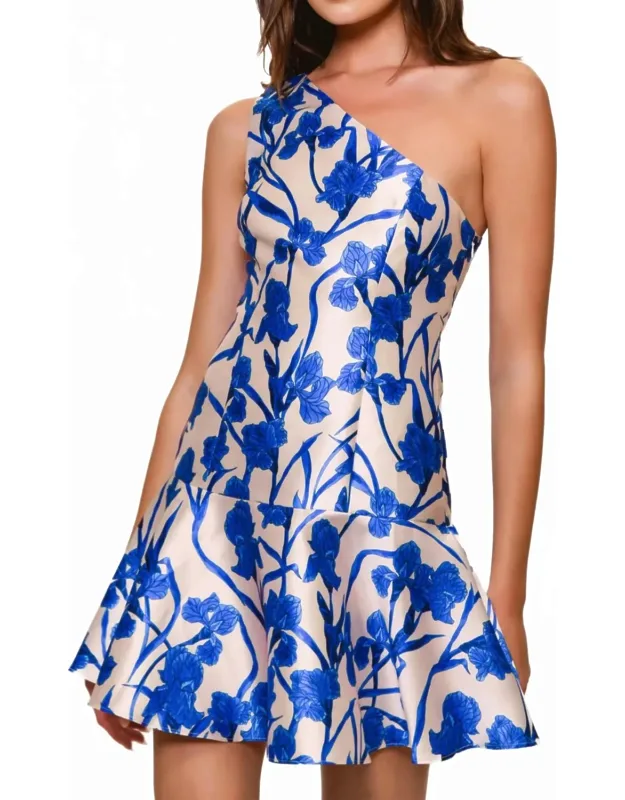 Silas Mini Dress With One Shoulder Neckline And Side Zipper Closure