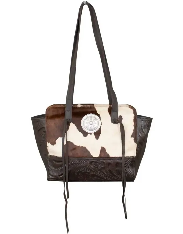 Cow Town Zip Top Tote Bag