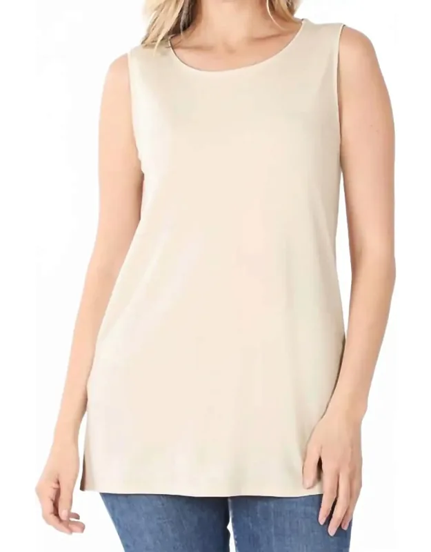 Sleeveless Side Slit Top