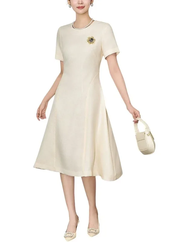 Linen-blend Midi Dress