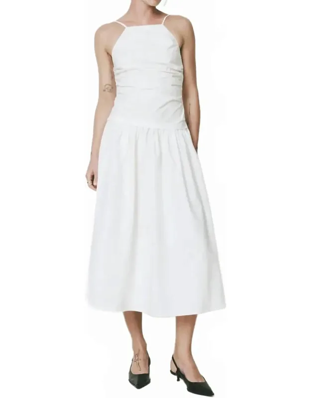 Ruched Drop Waist Dress