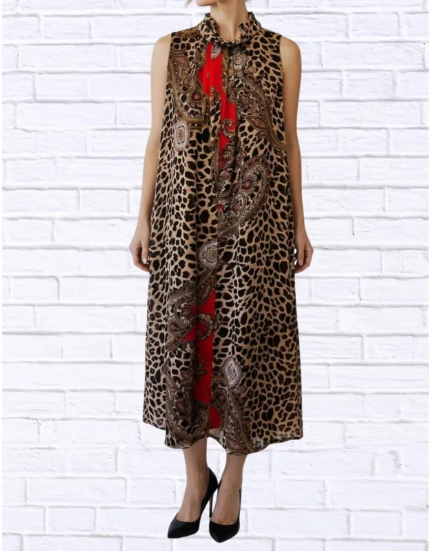 Print Sleeveless Maxi Dress
