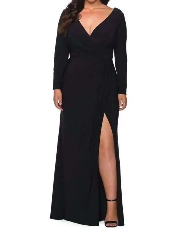 Plunging V Neck Jersey Sheath Dress