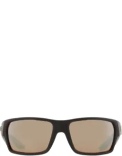 Tailfin Copper Silver Mirror Polarized Glass Rectangular Sunglasses