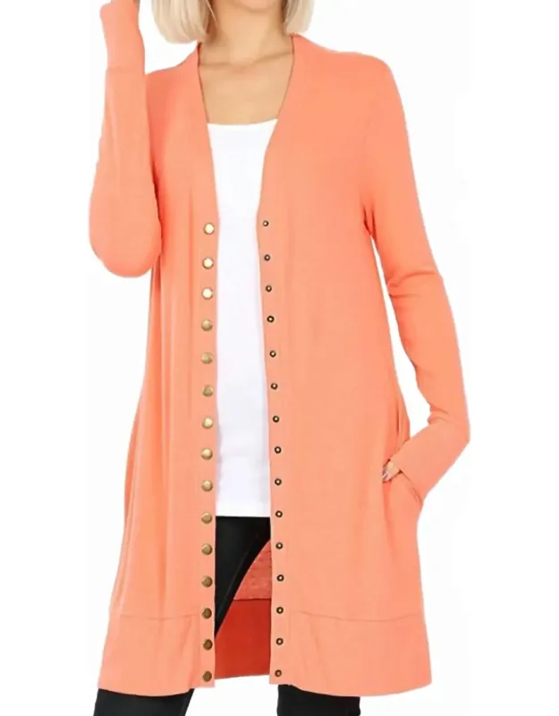 Full Sleeve Long Snap Cardigan