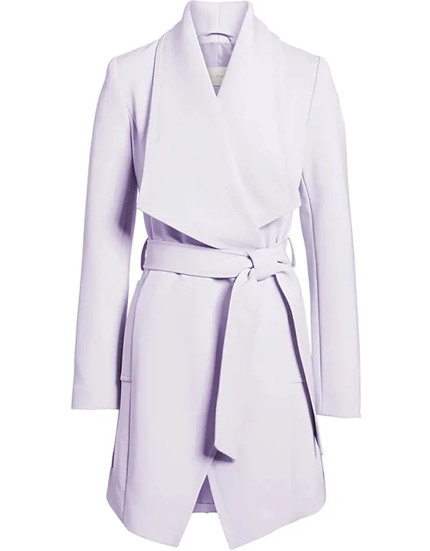 Abbey Gabardine Wrap Belted Trench Rain Coat Jacket