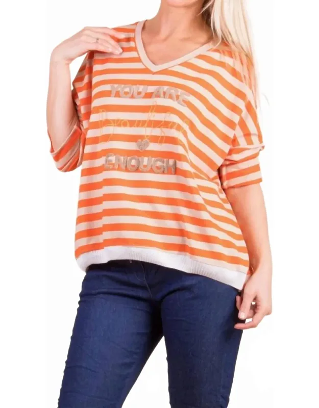 Bellissima Stripe V-neck Sweater