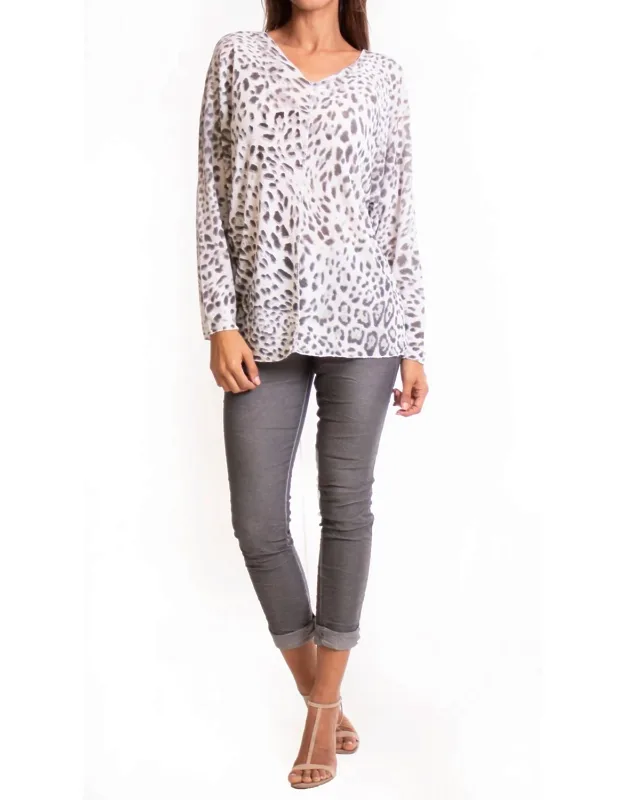 Cammie Leopard V-neck Sweater