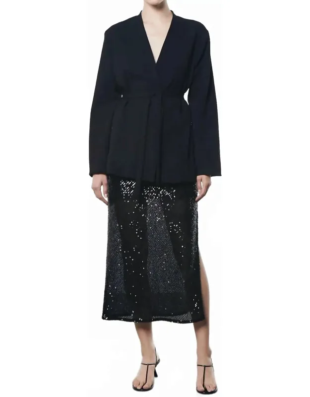 Soft Crepe Wrap Blazer
