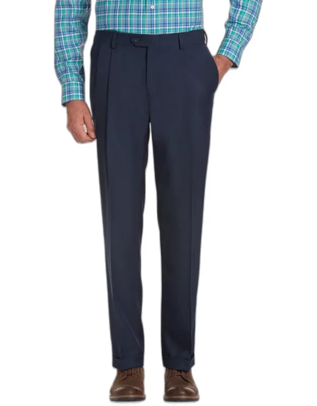 Traveler Performance Extended Waistband Pleated Refined Chinos