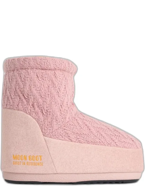 Icon Low Nolace Knit Fabric Boots