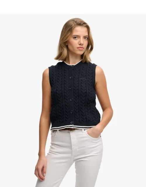 Cable Button Down Tank Top