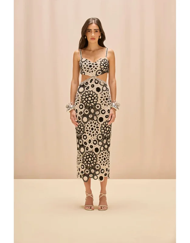 Crochet Cutout Midi Dress