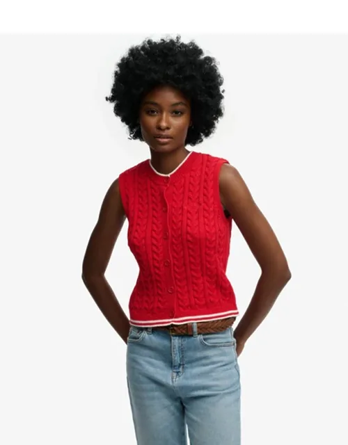 Cable Button Down Tank Top
