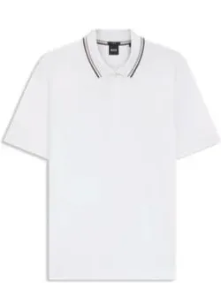 Slim-fit Polo Shirt With Striped Collar