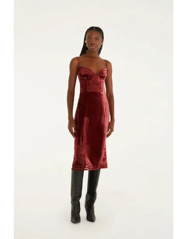 Cut-out Flowers Sleeveless Midi Dress