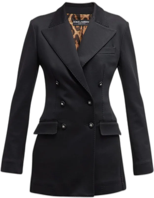 Tailored Blazer Jacket With Button Detail